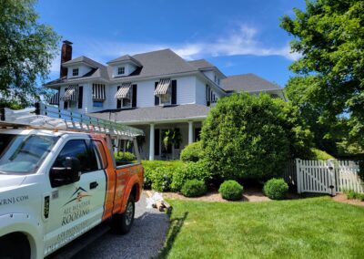 New Roof installation in Rumson, NJ using GAF Timberline HDZ shingles completed by Local Roofing Contractor.